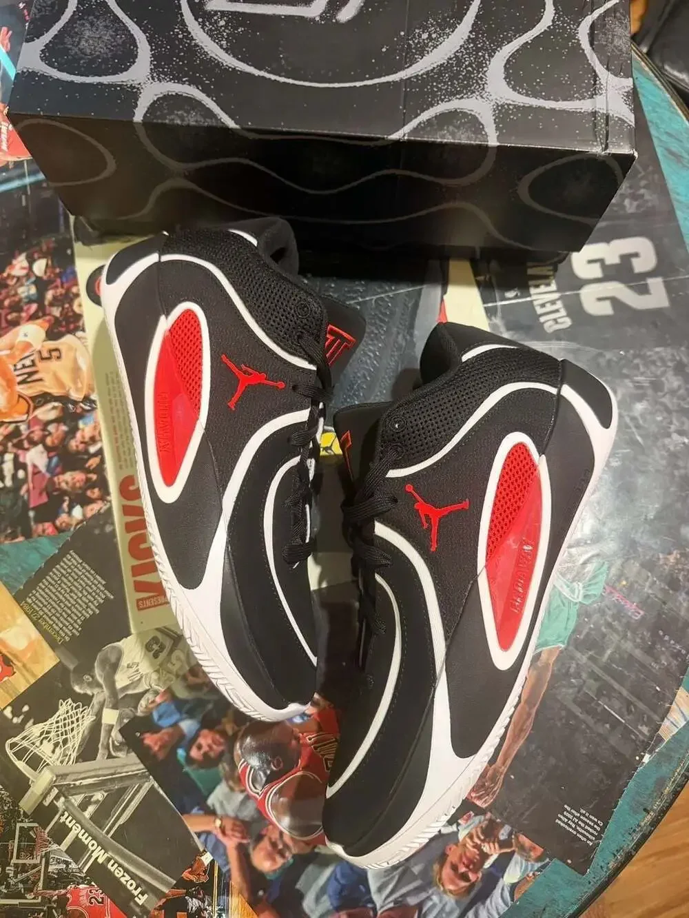 Jordan Tatum 4 Basketball Shoes Black White Red Size 9.5 Men’s New w Box